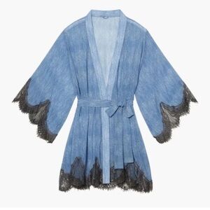 Savage x Fenty Womens Blue Chiffon Robe